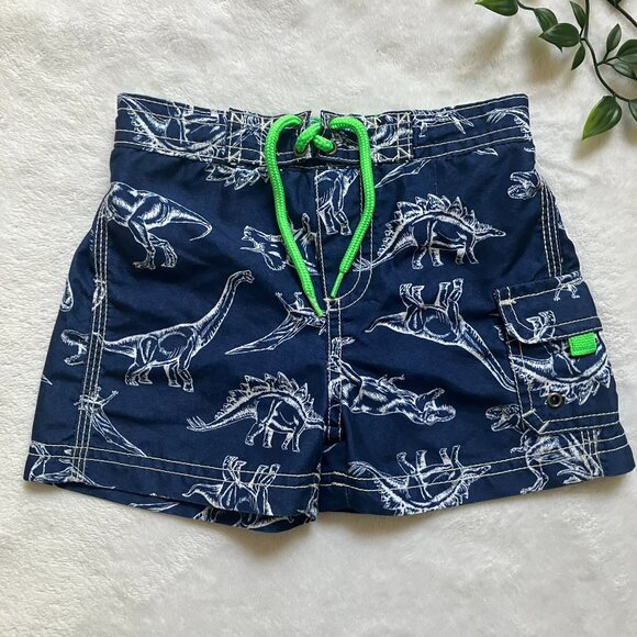 Carter’s Baby Swim Trunks Size 18M | Blue Dinosaur Print Board Shorts GUC - Picture 1 of 13